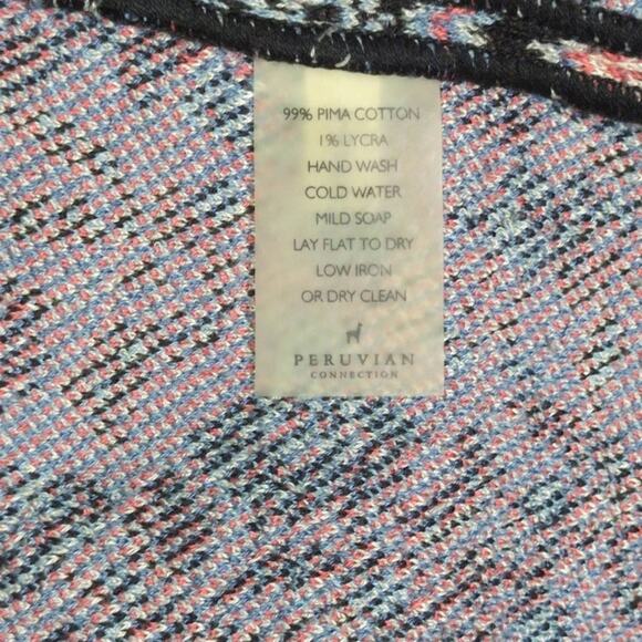 PERUVIAN CONNECTION Black Multi-Color Floral Paisley Knit Pencil Skirt Medium - Picture 7 of 8